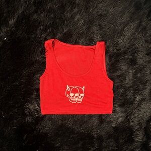 Red devil cropped top